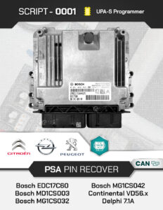 Lo script dedicato al recupero del codice PIN dalle centraline ECU del Gruppo PSA