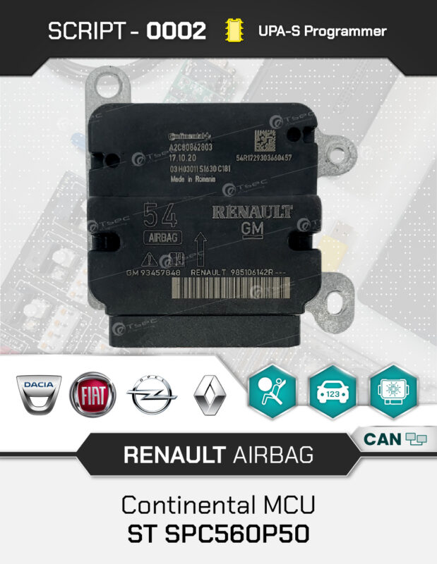 Script UPA-S Renault Airbag Continental SPC560P50