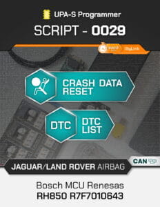 Script UPA-S Jaguar Land Rover Airbag Bosch RH850 R7F7010643