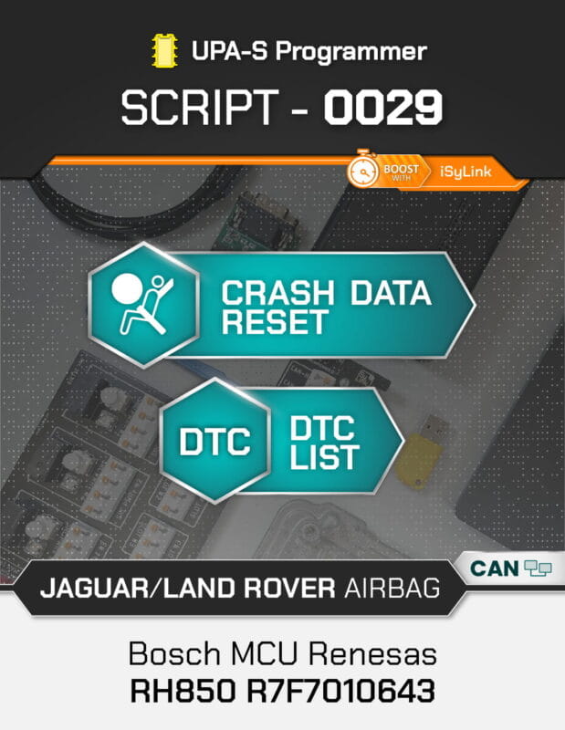 Script UPA-S Jaguar Land Rover Airbag Bosch RH850 R7F7010643