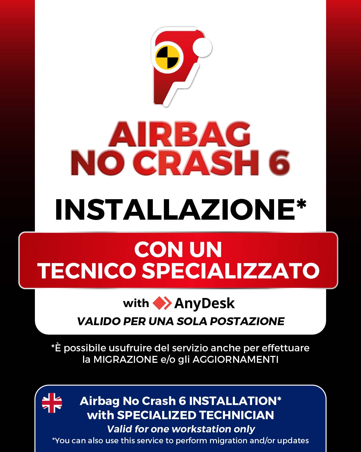 ANC6-INSTALLATION-SERVICE Servizio installazione Airbag No Crash 6 con tecnico specializzato da remoto