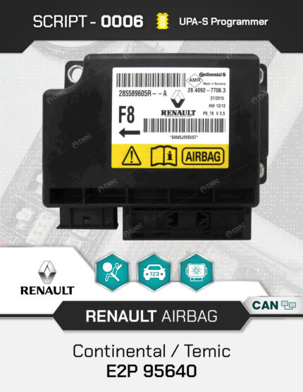 Script UPA-S Renault Airbag Continental Temic E2P 95640