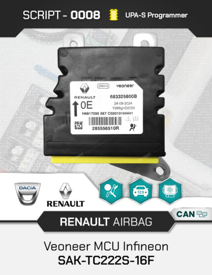 Script UPA-S Renault Airbag Veoneer SAK-TC222S-16F