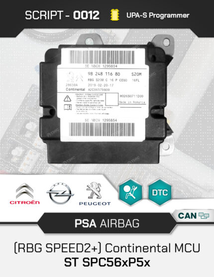 Script UPA-S PSA Airbag Continental SPC560P50 SPC56AP54