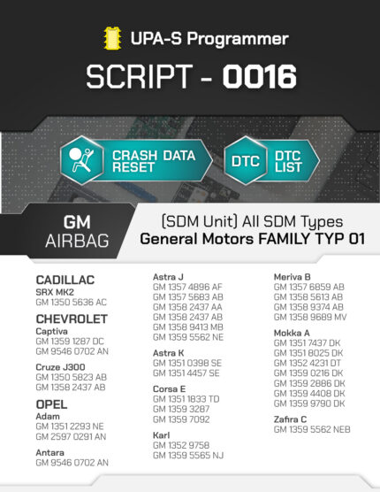 Script UPA-S GM Airbag SDM Family Type 01