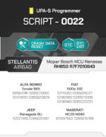 SCRIPT-0022 STELLANTIS/FCA Airbag Mopar Bosch MCU Renesas RH850 R7F7010643 | UPA-S Programmer - immagine 3