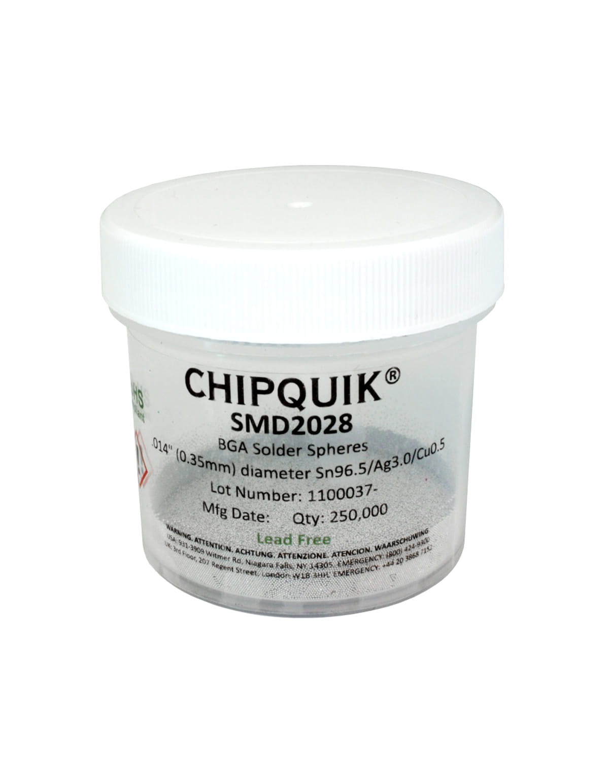 250_SMD2028 Sfere per saldatura e reballing SAC305 Ø 0,35mm 250000pz - immagine 1