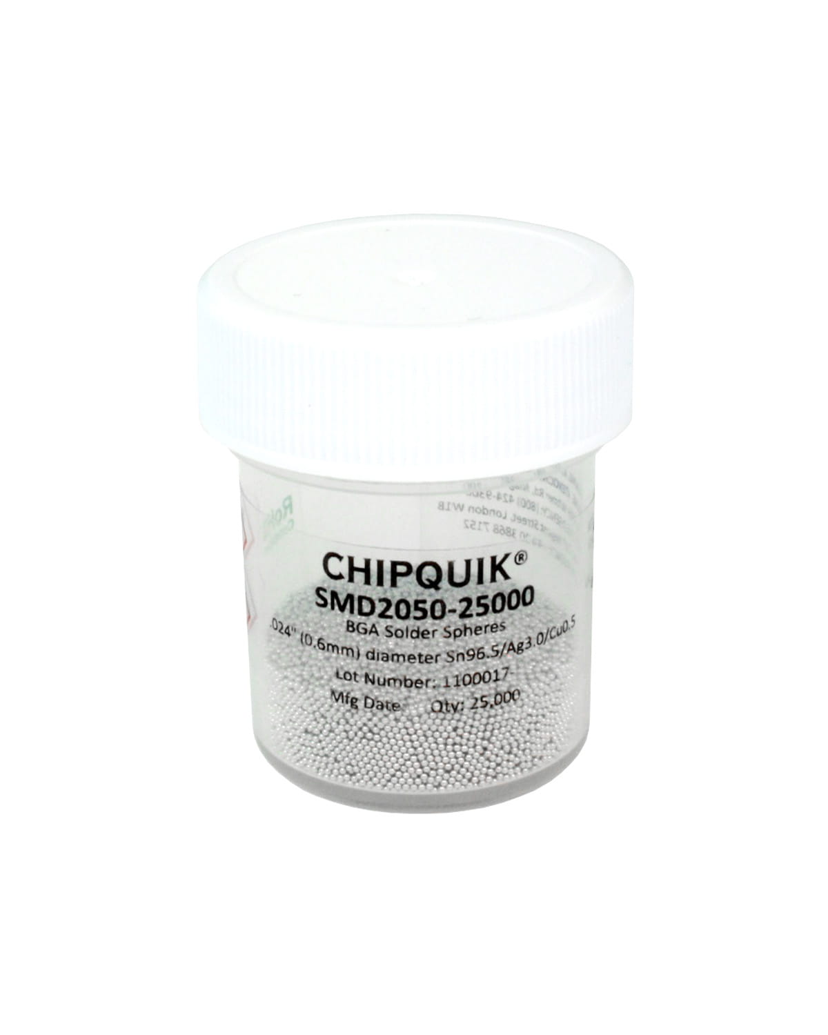25_SMD2050 Sfere per saldatura e reballing SAC305 Ø 0,60mm 25000pz - immagine 1