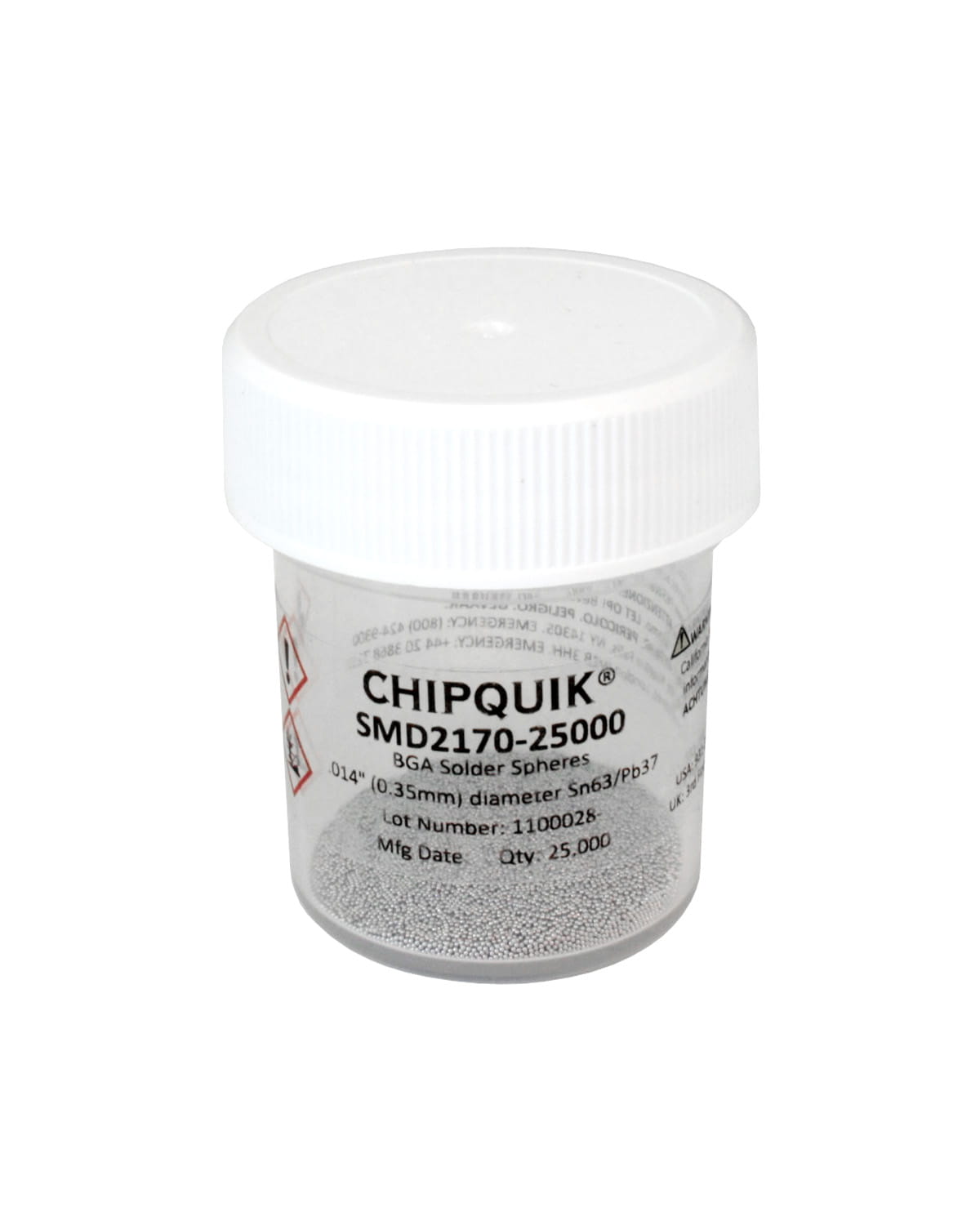 BGA-SMD2170 Sfere per saldatura e reballing Sn63Pb37 Ø 0,35mm 25000pz - immagine 1