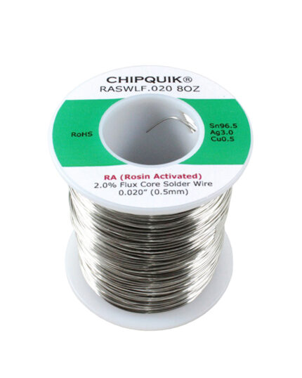 Bobina filo di saldatura Lead Free SAC305 Sn96.5Ag3Cu0.5 Ø 0,5 mm da 227 g
