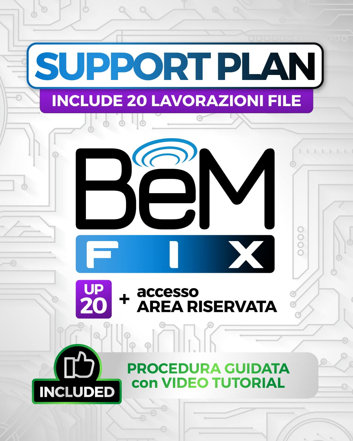 SUPPORT-PLAN+20 BeM FIX Support Plan – Area riservata, supporto tecnico + 20 crediti - immagine 1
