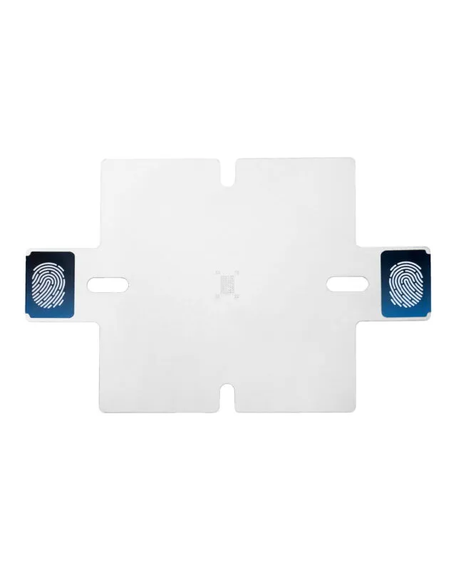 BeM FIX VFBGA63 stencil in 0.25 mm stainless steel for BGA reballing with HTX90 support.