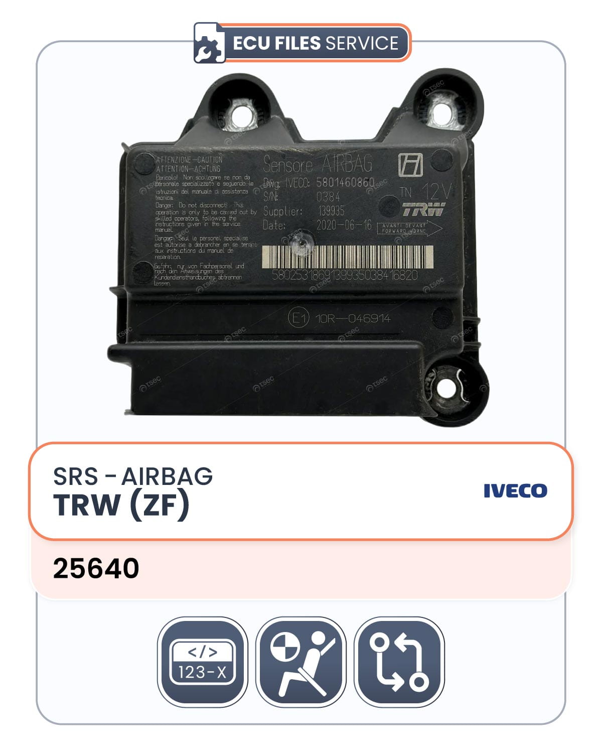 Airbag TRW (ZF) 25640-IVECO Airbag TRW (ZF) – EEPROM 25640 (Iveco) - immagine 1
