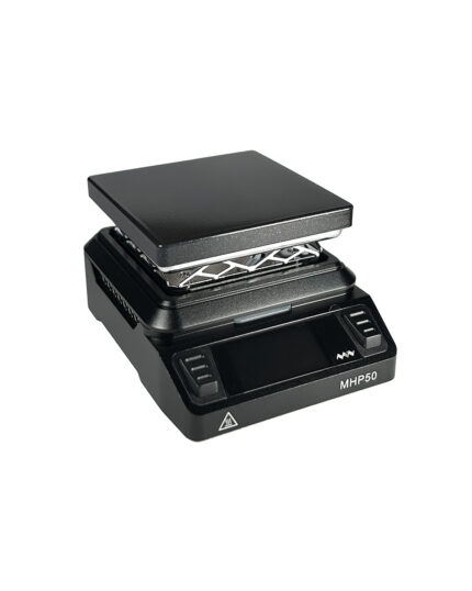 MINIWARE MHP50 Mini Hot Plate con piastra BS50 da 50 × 50 mm e alimentatore USB-C Power Delivery da 100 W.