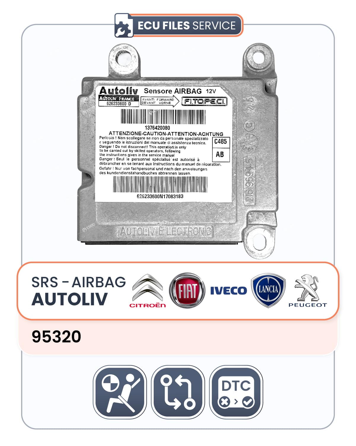 SER-FCA-SRS-006-1 Airbag Autoliv - EEPROM 95320 (FCA) - immagine 1